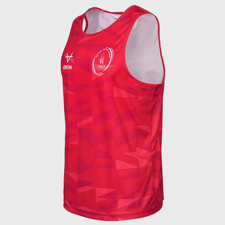 Oxen Army Rugby Gym Training Singlet Geo Red 2025/26