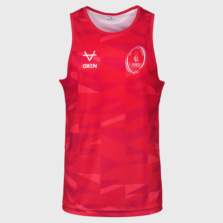Oxen Army Rugby Gym Training Singlet Geo Red 2025/26