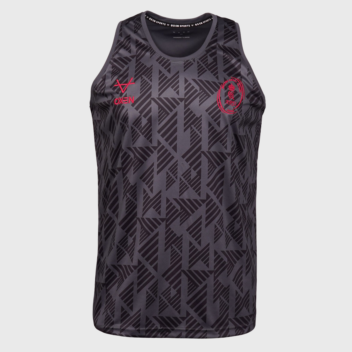 Oxen British Army Rugby Gym Training Singlet Charcoal/Red