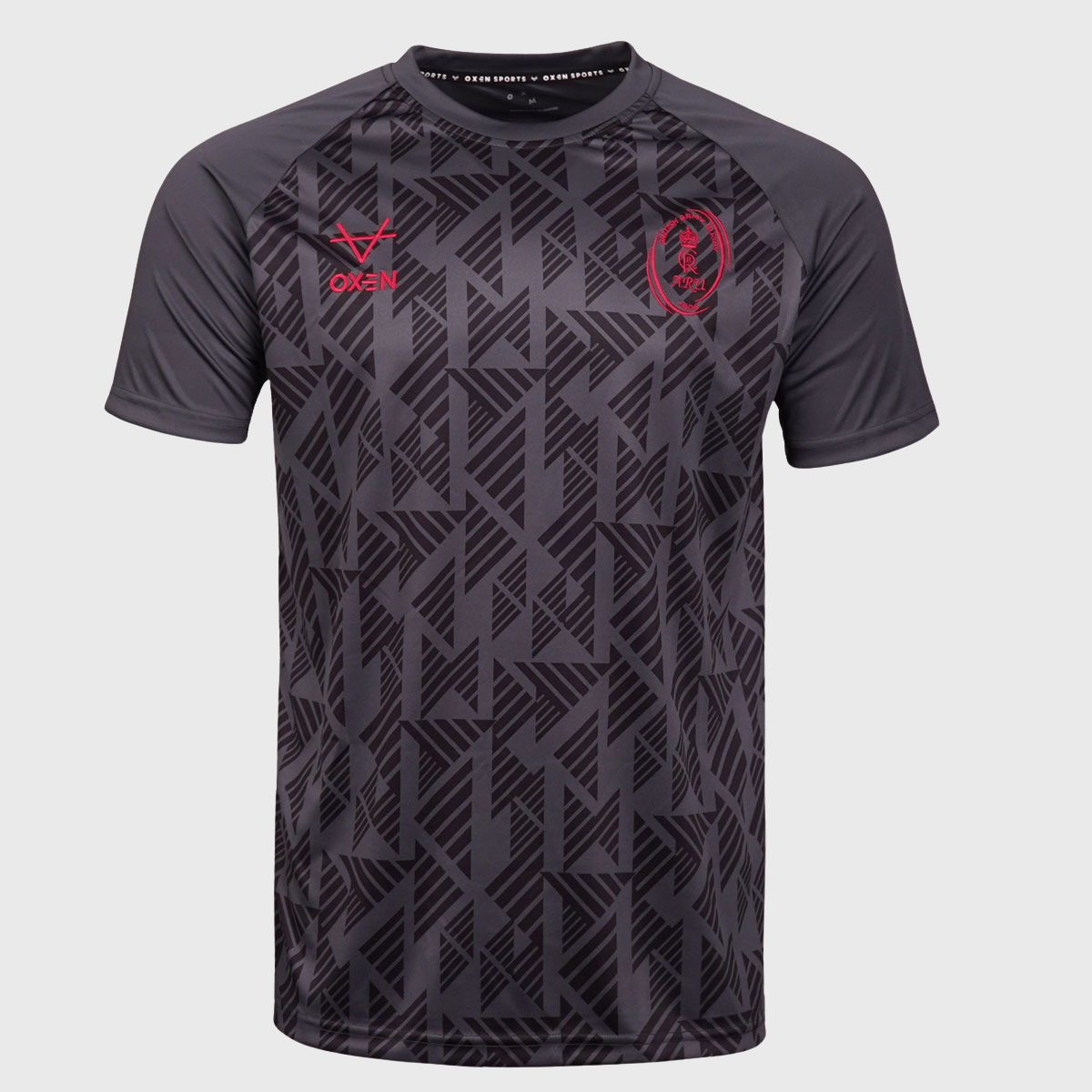 Oxen British Army Rugby Gym Training Tee Charcoal/Red