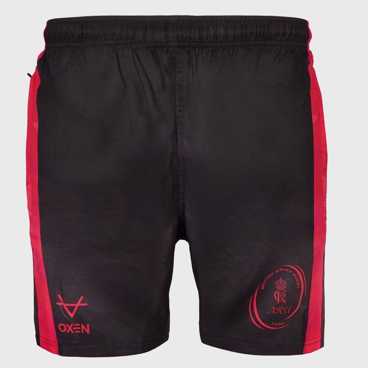 Oxen Army Rugby Panel Gym Shorts Black/Red 2025/26