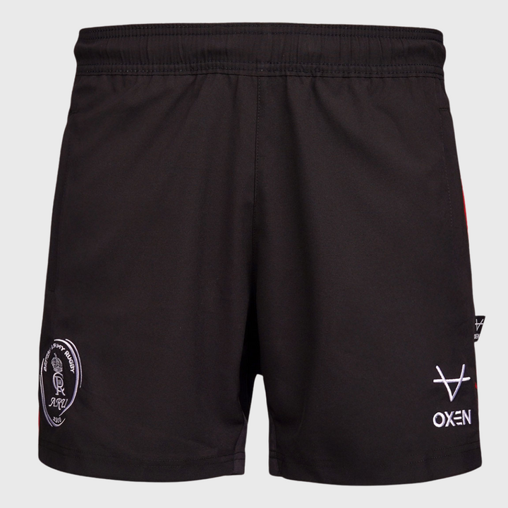 Oxen Army Rugby Gym Training Shorts Black/Red - Rugbystuff.com