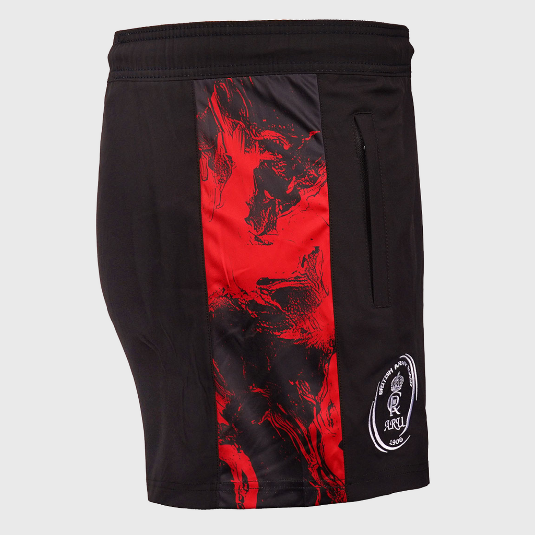 Oxen Army Rugby Gym Training Shorts Black/Red - Rugbystuff.com