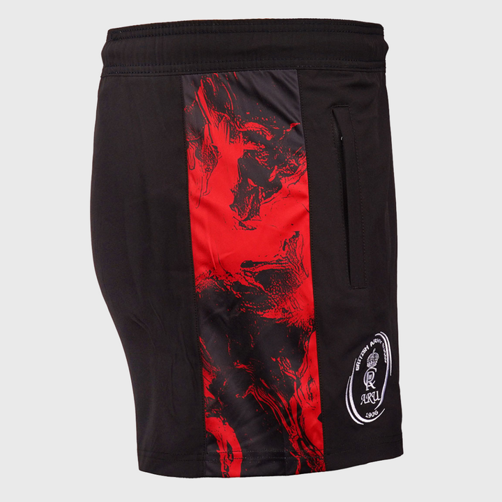 Oxen Army Rugby Gym Training Shorts Black/Red - Rugbystuff.com