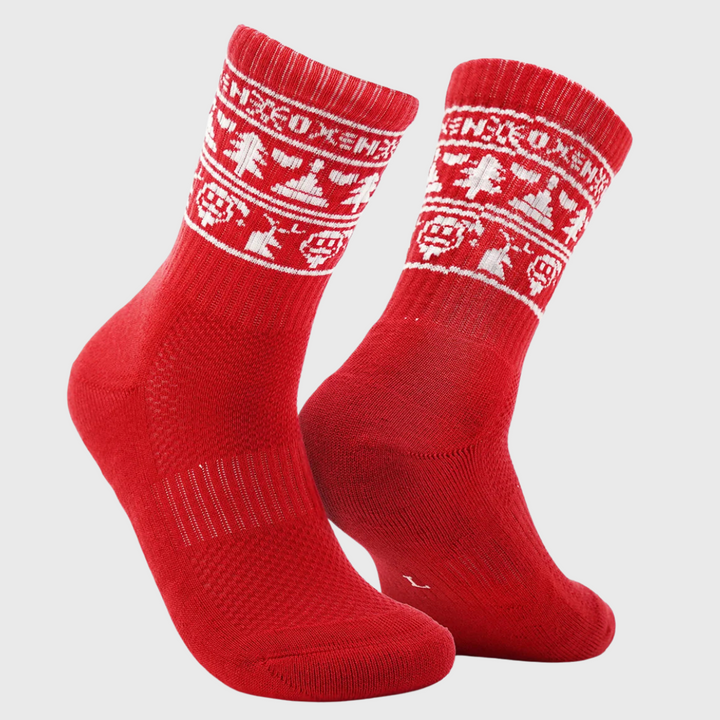 Oxen Rugby Christmas Socks Red