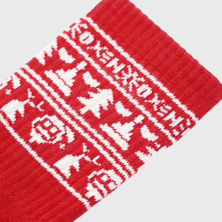 Oxen Rugby Christmas Socks Red