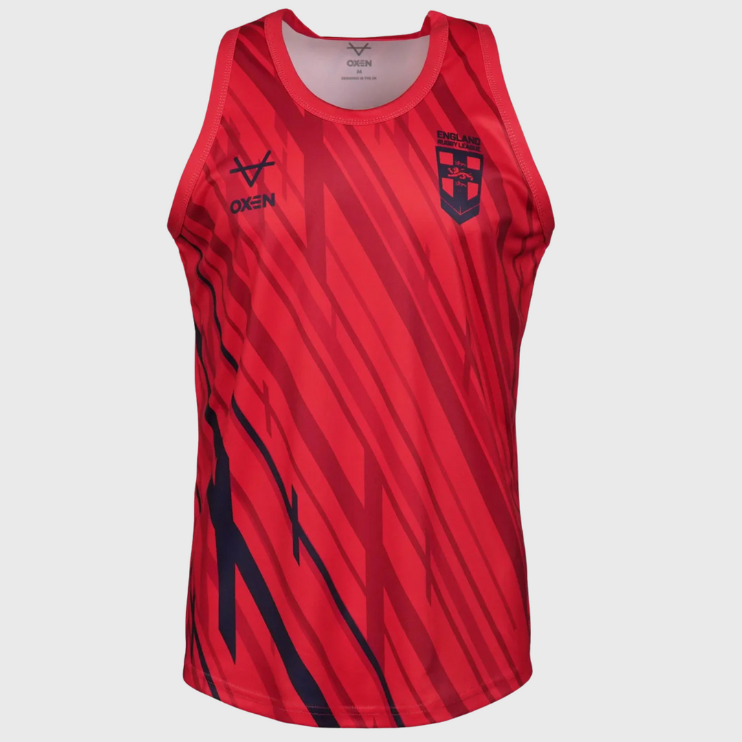 Oxen England Rugby League Warm Up Singlet Red 2026