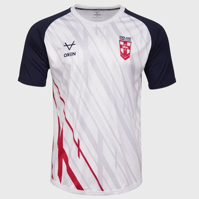 Oxen England Rugby League Warm Up Tee White/Navy/Red 2026