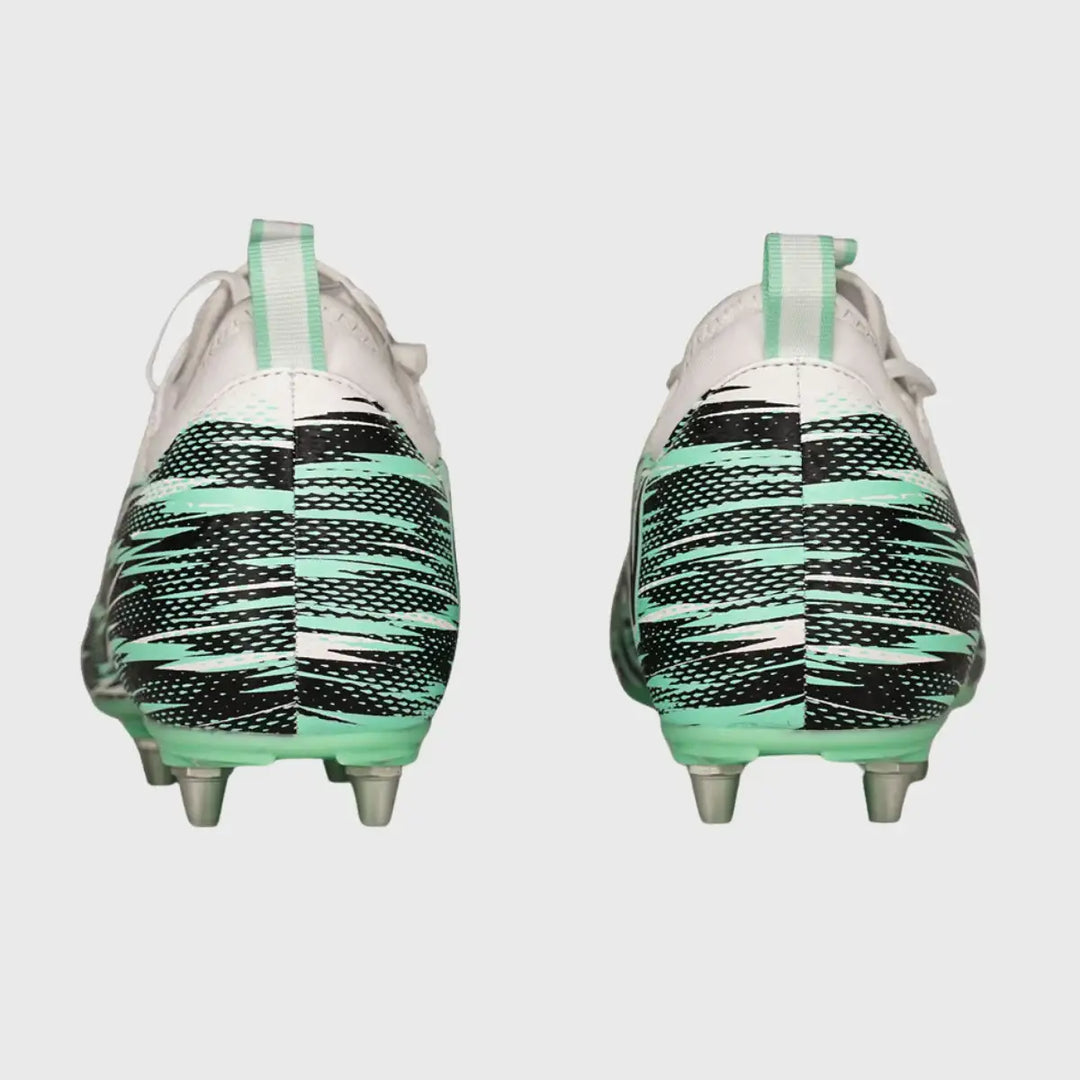 Oxen Meta X 6 Stud Youth Rugby Boots Cool Mint White - Rugbystuff.com