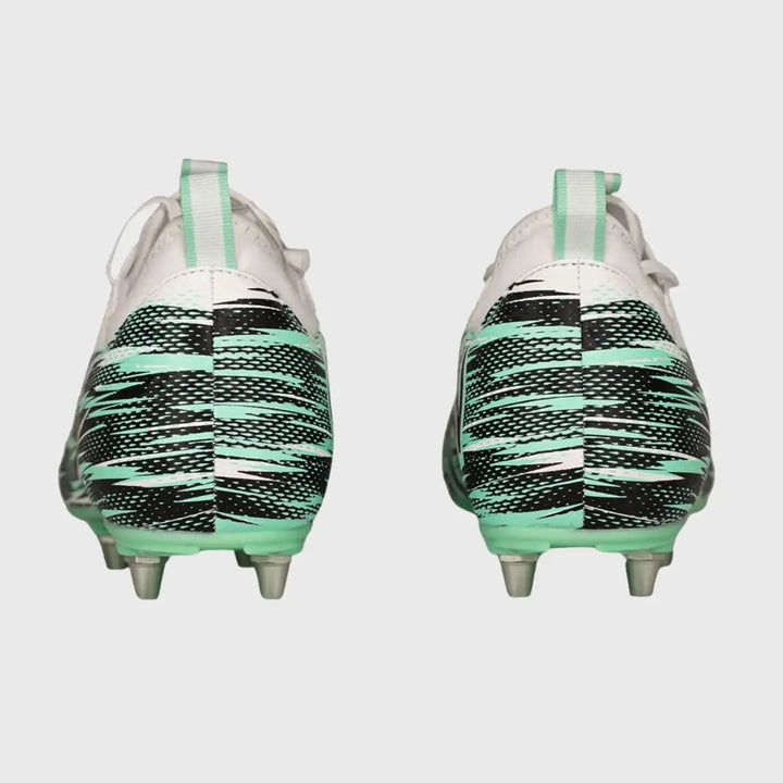 Oxen Meta X 6 Stud Youth Rugby Boots Cool Mint White - Rugbystuff.com