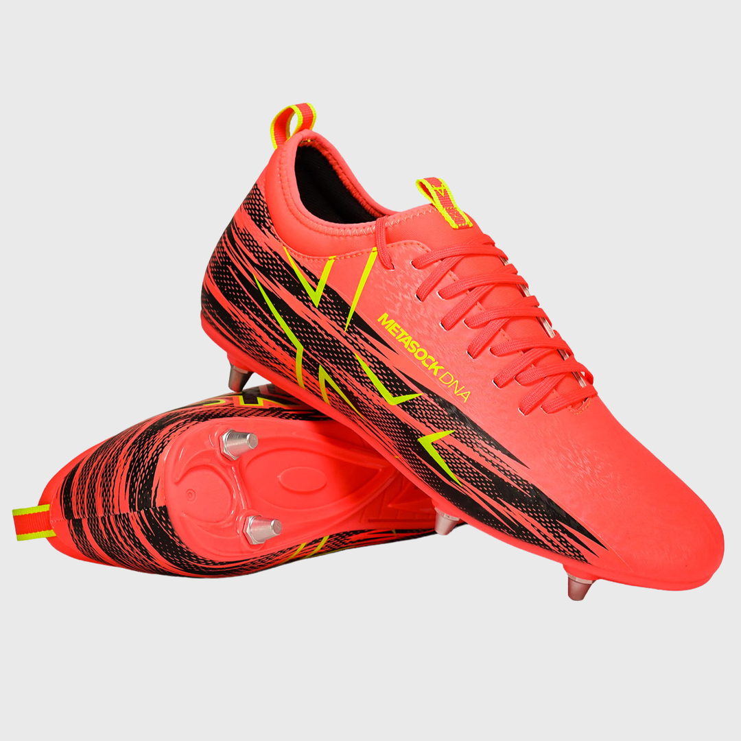 Oxen Meta X 6 Stud Youth Rugby Boots Orange Blaze - Rugbystuff.com