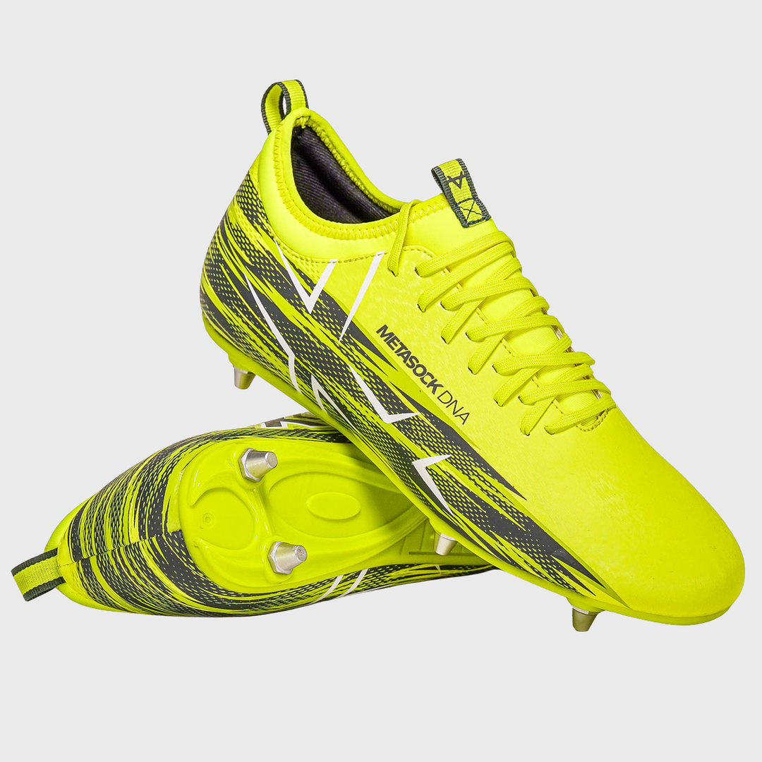 Oxen Meta X 6 Stud Youth Rugby Boots Yellow Flare - Rugbystuff.com