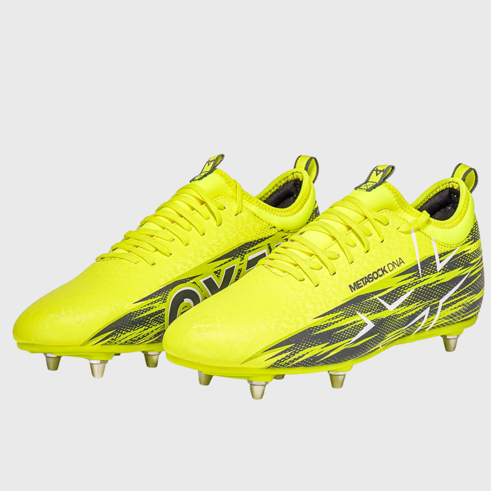 Oxen Meta X 6 Stud Youth Rugby Boots Yellow Flare - Rugbystuff.com