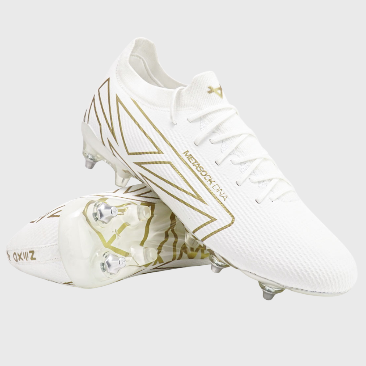 Oxen Metasock Hawkshift SG Rugby Boots White/Gold