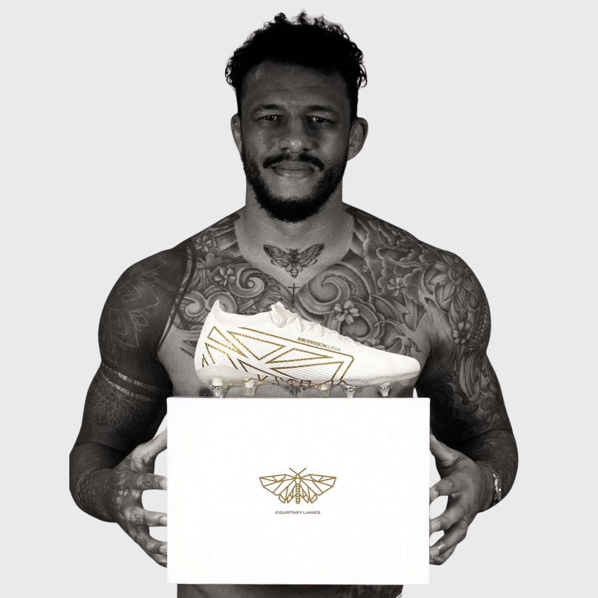 Oxen Metasock Hawkshift SG Rugby Boots White/Gold