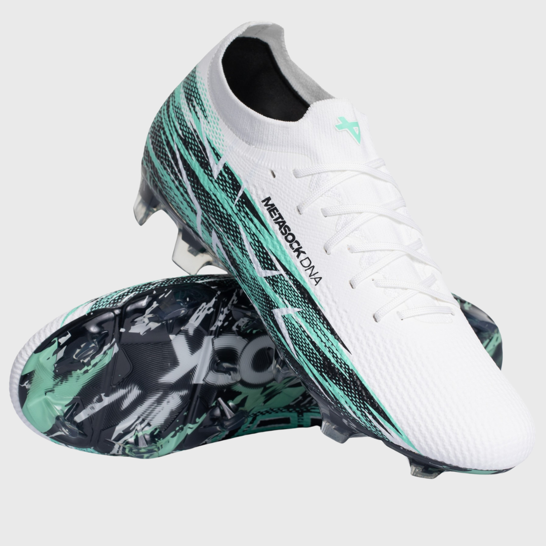 Oxen Metasock FG Rugby Boots Cool Mint White - Rugbystuff.com