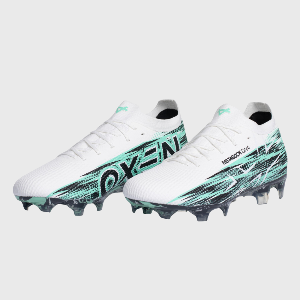 Oxen Metasock FG Rugby Boots Cool Mint White - Rugbystuff.com