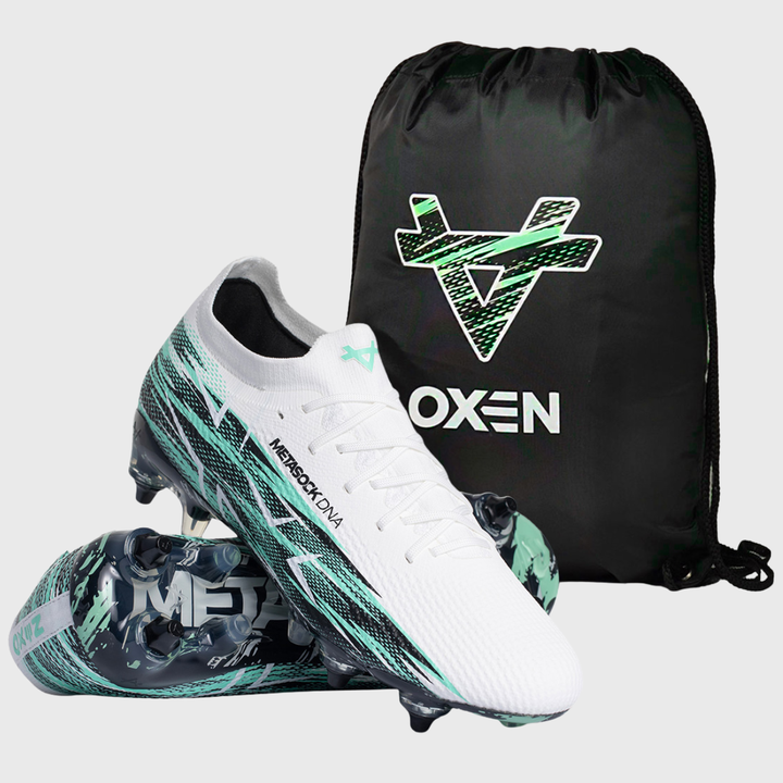 Oxen Metasock SG Rugby Boots Cool Mint White