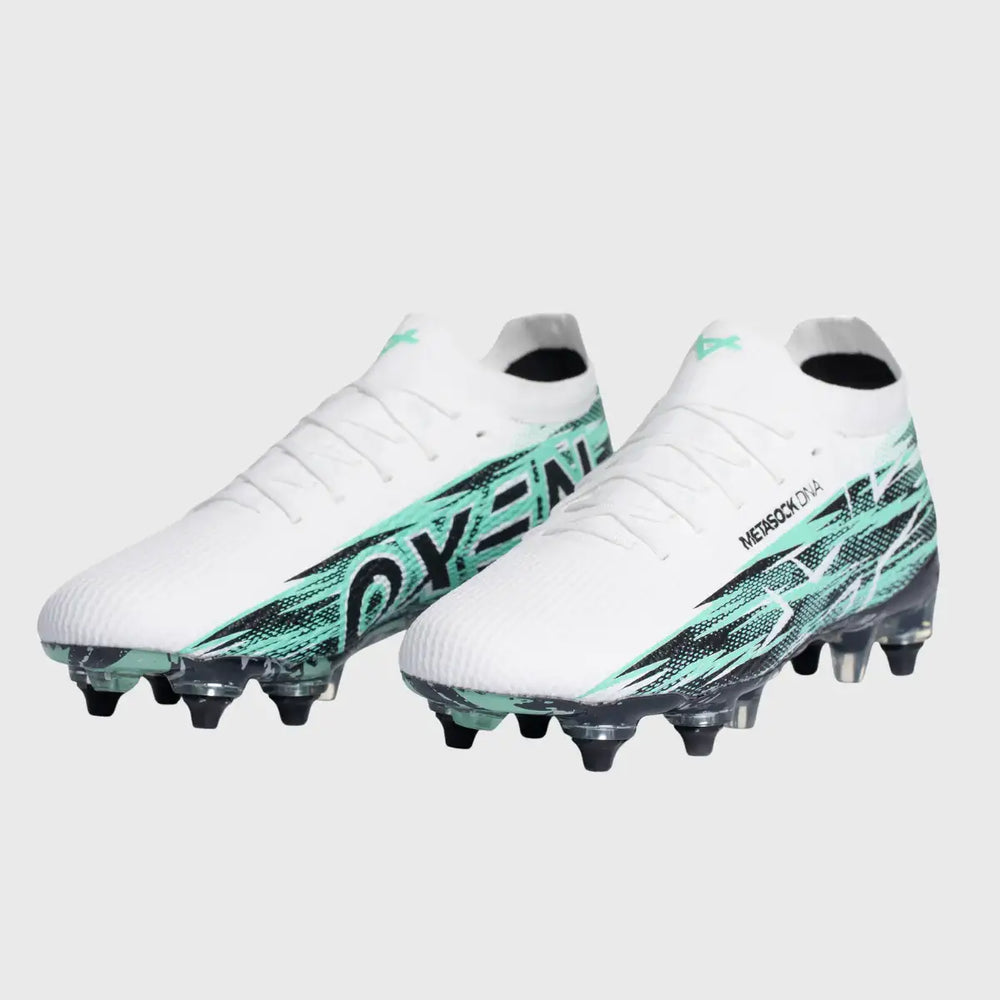 Oxen Metasock SG Rugby Boots Cool Mint White - Rugbystuff.com