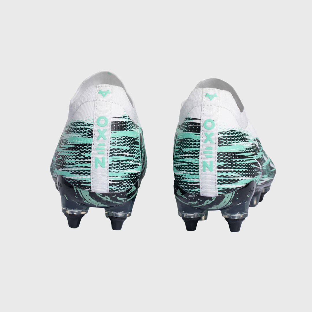 Oxen Metasock SG Rugby Boots Cool Mint White