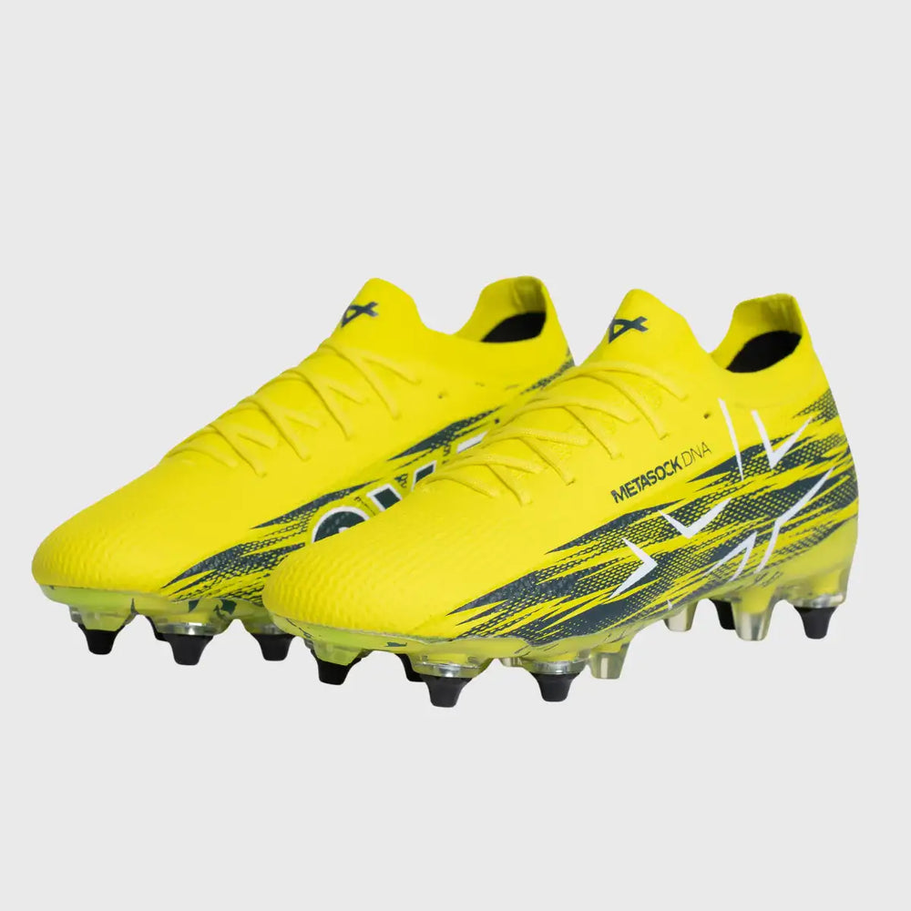 Oxen Metasock SG Rugby Boots Yellow Flare - Rugbystuff.com