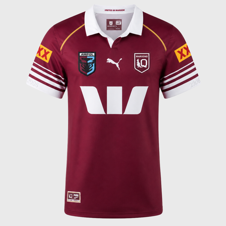 Puma Queensland Maroons Rugby League Home Replica Shirt 2026