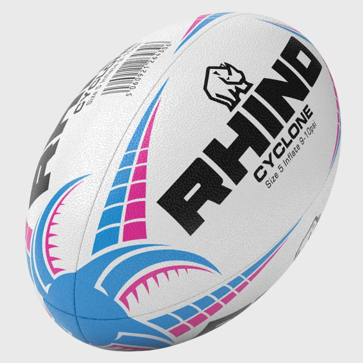 Rhino Cyclone Training Rugby Ball White/Blue/Pink – Rugbystuff.com