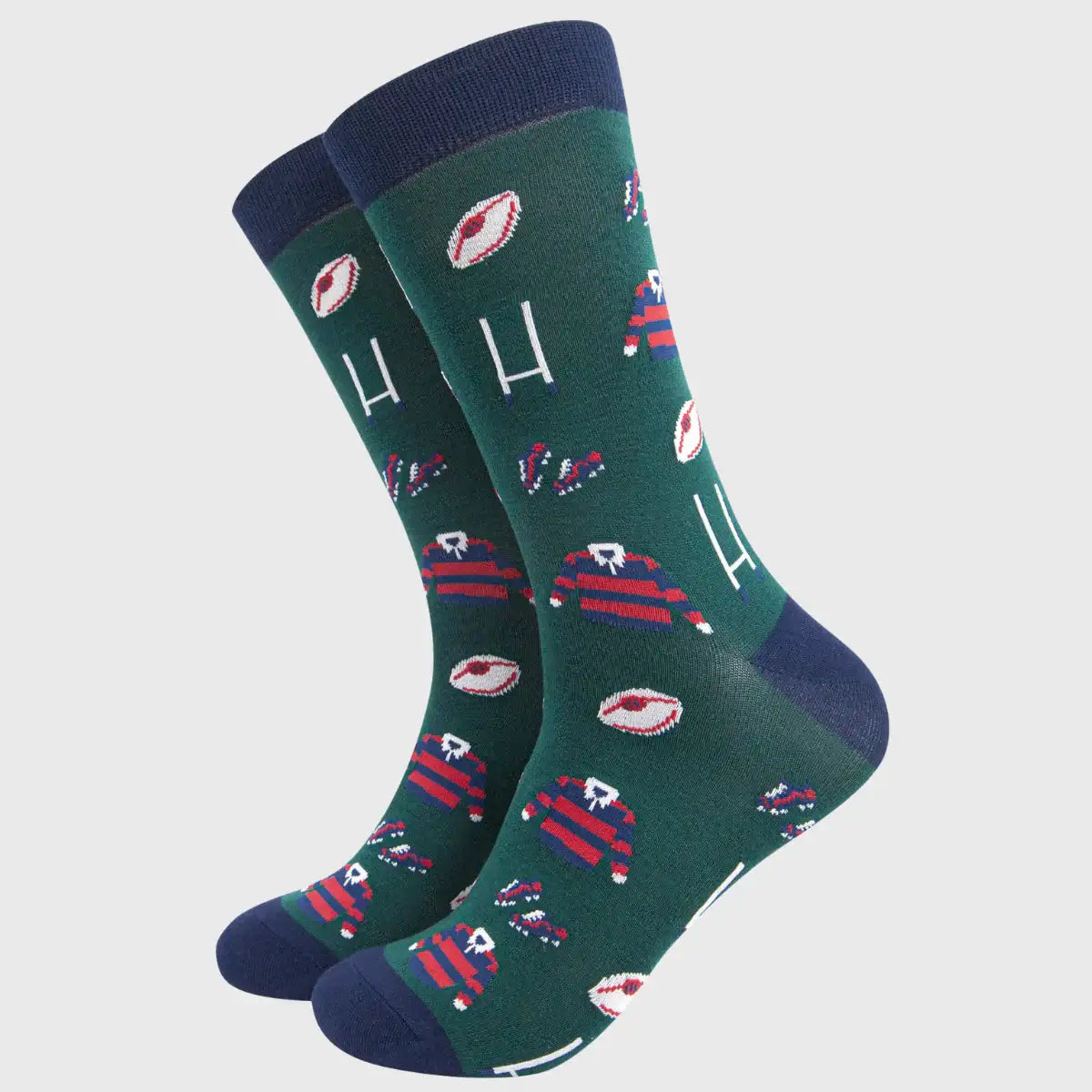 Men's Rugby Kit Bamboo Socks Green
