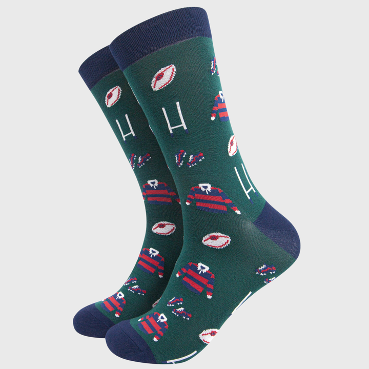 Men's Rugby Kit Bamboo Socks Green