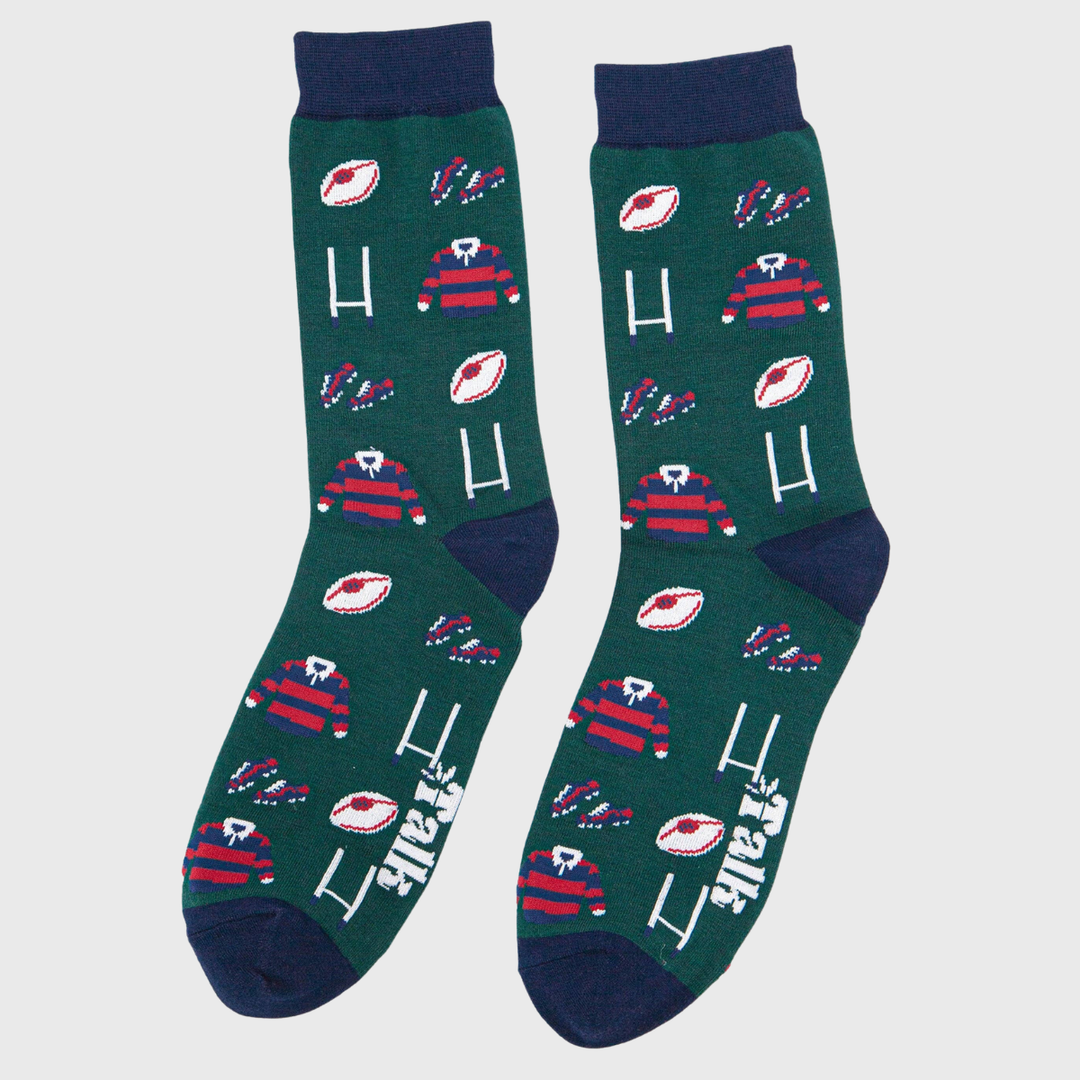 Men's Rugby Kit Bamboo Socks Green