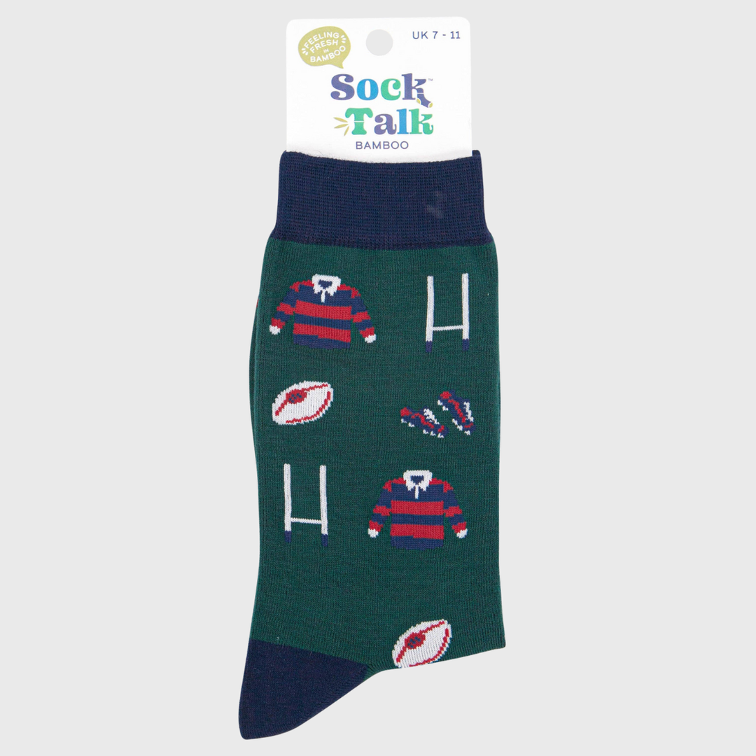Men's Rugby Kit Bamboo Socks Green