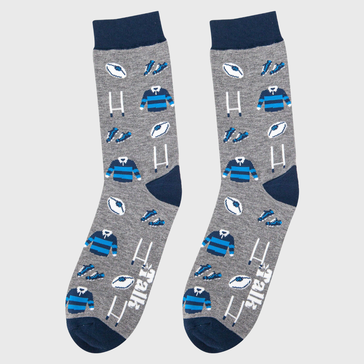 Men's Rugby Kit Bamboo Socks Grey