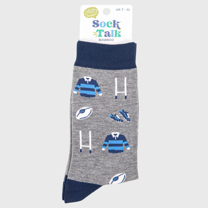 Men's Rugby Kit Bamboo Socks Grey