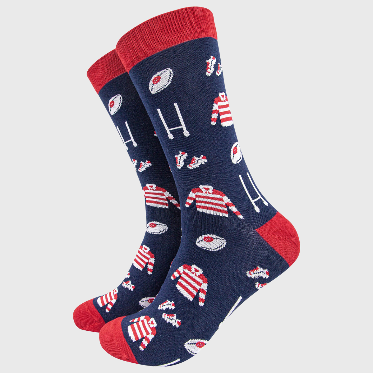 Men's Rugby Kit Bamboo Socks Navy/Red