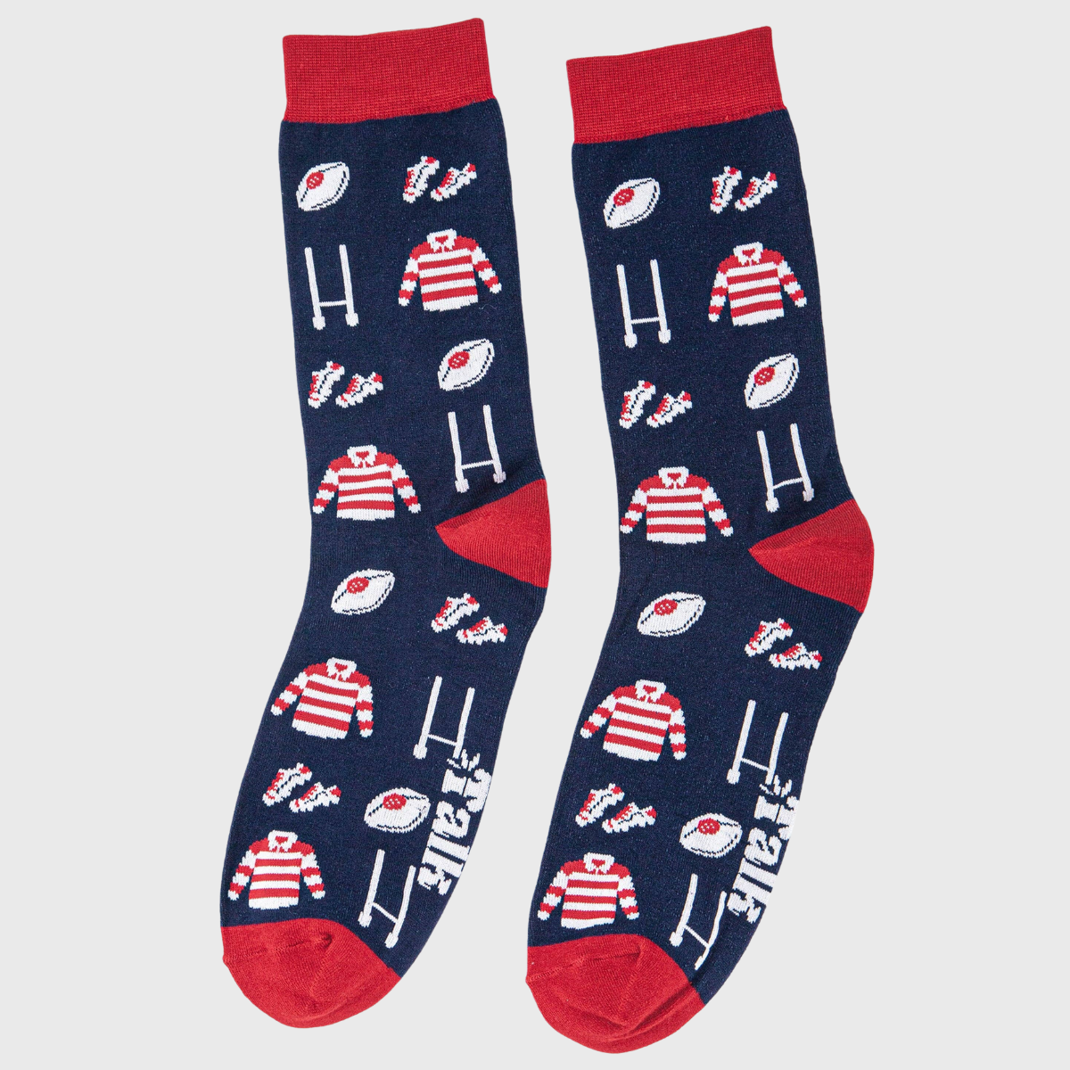 Men's Rugby Kit Bamboo Socks Navy/Red