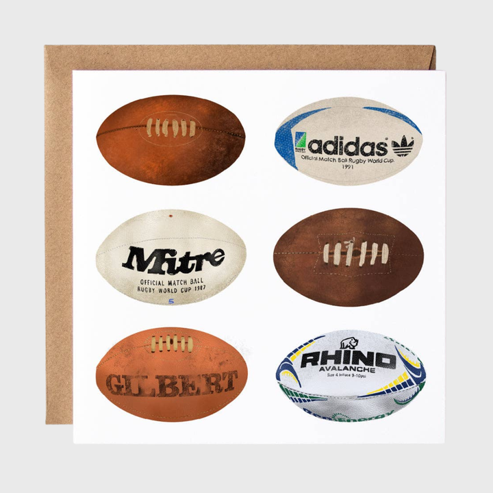 Rugby Ball Greetings Card