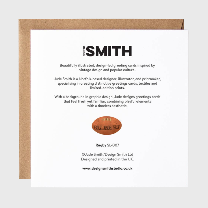 Rugby Ball Greetings Card