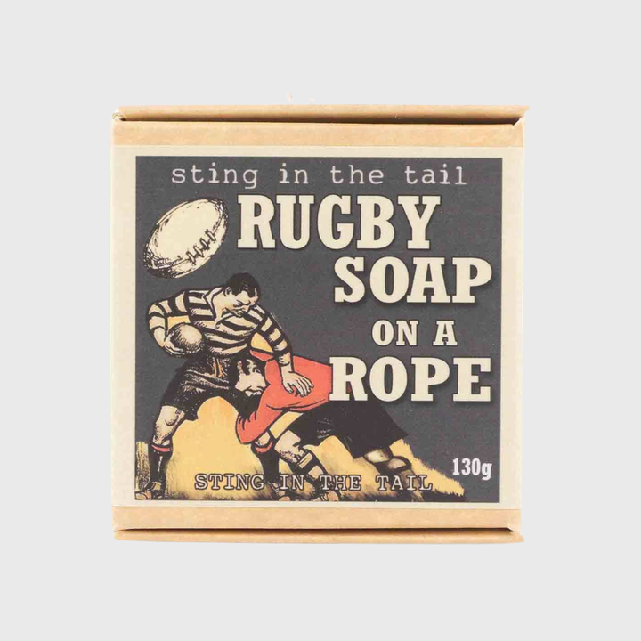 Rugby Ball Soap on a Rope