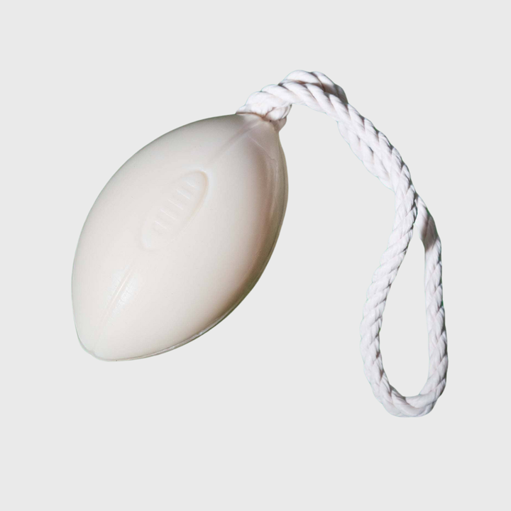 Rugby Ball Soap on a Rope