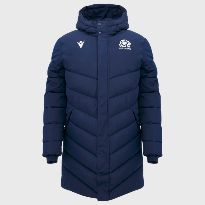 Macron Scotland Rugby 3/4 Length Padded Jacket Navy/White 2026/27