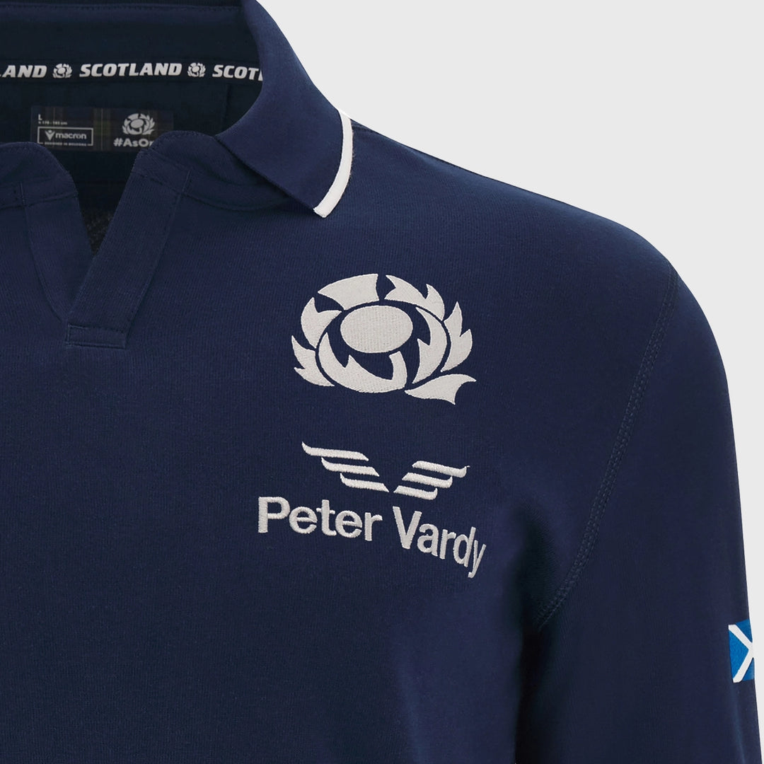 Macron Scotland Men's Home Cotton Long Sleeve Rugby Shirt 2023/24 - Rugbystuff.com