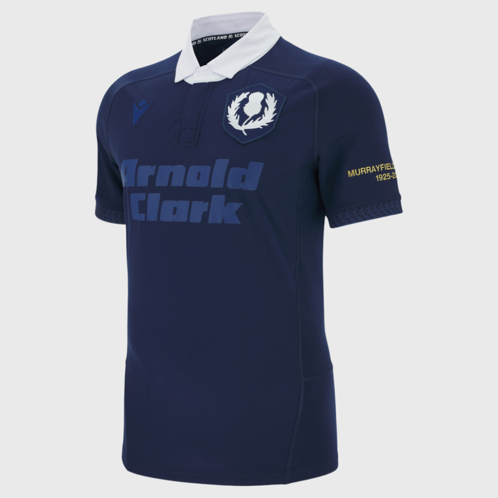 Macron Scotland Men's Murrayfield 100 Years Slim Fit Player's Rugby Shirt