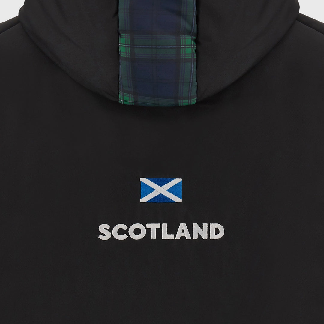 Macron Scotland Rugby Parka Jacket Black/Tartan - Rugbystuff.com