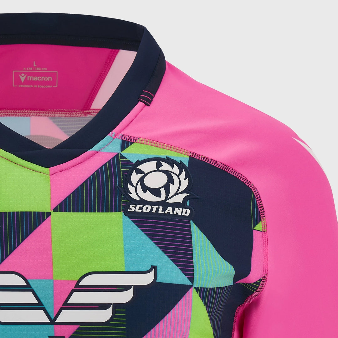 Macron Scotland Rugby Training Shirt Pink 2023/24 - Rugbystuff.com