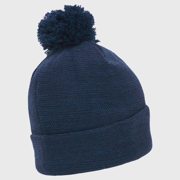 Macron Scotland Rugby Waffle Bobble Beanie Hat Navy 2025/26 - Rugbystuff.com