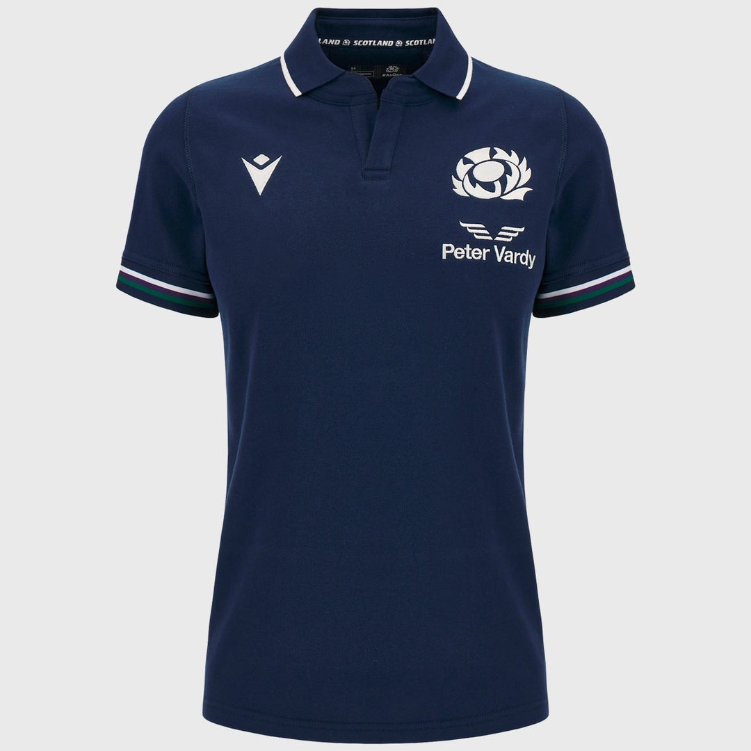 Macron Scotland Women's Home Cotton Short Sleeve Rugby Shirt 2023/24 - Rugbystuff.com