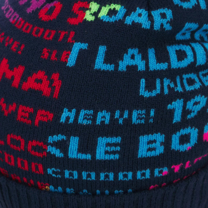 Macron Scotland Rugby Phrases Bobble Beanie Hat Navy 2025/26 - Rugbystuff.com