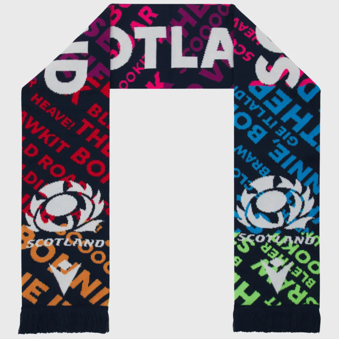 Macron Scotland Rugby Words Scarf Navy 2025/26 - Rugbystuff.com