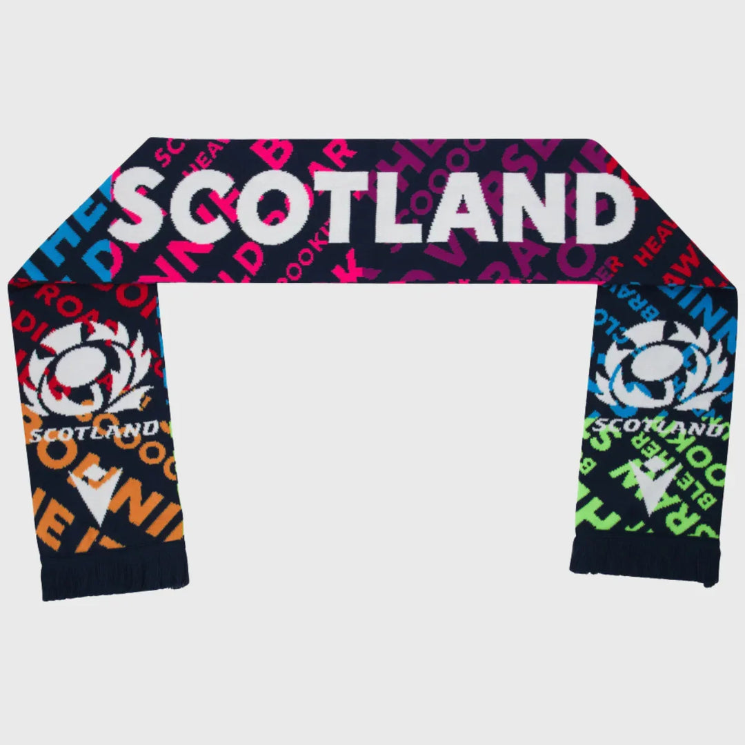 Macron Scotland Rugby Words Scarf Navy 2025/26 - Rugbystuff.com