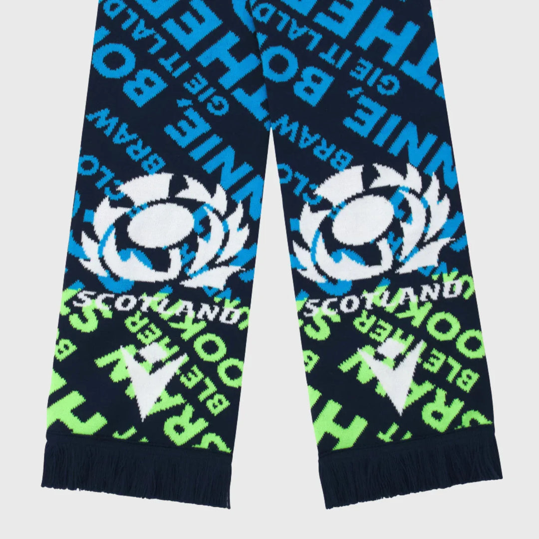 Macron Scotland Rugby Words Scarf Navy 2025/26 - Rugbystuff.com
